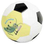 Cut green cricket insect cartoon illustratie voetbal (Drie kwart)