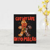 Cut My Life Into Eces Gingerbread Christmas Elder  Kaart (Gele Bloem)