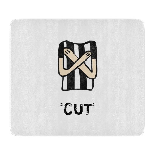 CUT Penalty Roller Derby Glass Chopping Board Snijplank (Voorkant)