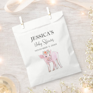 Cut Piggy Waterverf Baby shower Boho Meisje Bedankzakje