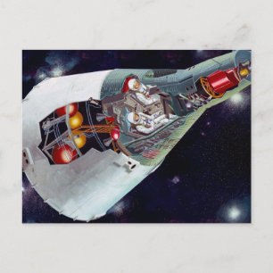 Cutaway is een tweekoppige Gemini-ruimtesonde tijd Briefkaart