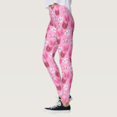 Cutcat face Pattern roze Leggings (Links)
