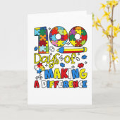 Cute 100 Days Making A Difference Puzzle Inclusion Kaart (Gele Bloem)