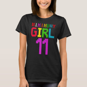 Cute 11th Birthday Gift 11 Years Old Block Buildin T-shirt