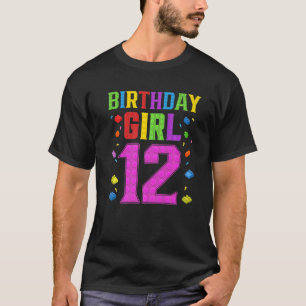 Cute 12th Birthday 12 Years Old Block Building Gi T-shirt