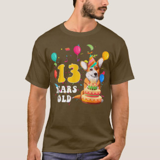 Cute 13 Years Old Corgi Hondenliefhebber 13th Birt T-shirt