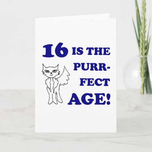 Cute 16th Birthday Cadeau Kaart (Voorkant)