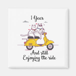 Cute 1 jaar Jubileum gift voor hem en haar Magneet