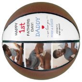 Cute 1st Fathers Day Dad Photo Collage Basketbal (Voorkant)
