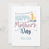 Cute 1st Moederdag Personalized Feestdagenkaart (Voorkant)