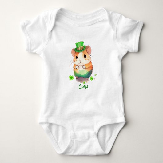 Cute 1st St. Patrick's Day Mouse Leprechauns Pet Romper (Voorkant)
