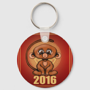 Cute 2016 Year of the Monkey Sleutelhanger