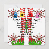 Cute 2019 Elf Stocking Chritmas Party Invite Kaart (Voorkant)