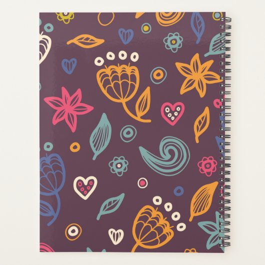 Cute 2022 Botanical Pattern Personalized Planner (Achterkant)