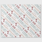 Cute 20th Wedding Jubileum Cadeaupapier (Vlak)