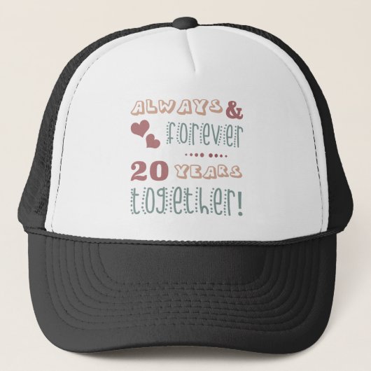 Cute 20th Wedding Jubileum Trucker Pet (Voorkant)