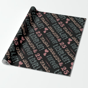 Cute 25th Wedding Jubileum Cadeaupapier