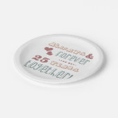 Cute 25th Wedding Jubileum Papieren Bordje (Gekanteld)