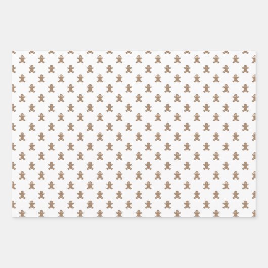 Cute 2 Names, Gingerbread Man Pattern 3 Sheets Inpakpapier Vel (Voorkant 2)