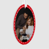 Cute 2 Photo Frame Christmas Ceramic Ornament (devant)