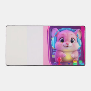 Cute 3D-cartoon retro-gamer chinchilla gamingburea Bureaumat