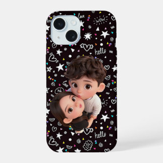 Cute 3D Koppel Hoesje iPhone 15 Hoesje