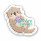 Cute 3D Otter "You Are Loved" Digital Sticker (Recto)