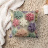 Cute 3D Pastel Snowflake Floral Throw Pillow Kussen (Deken)