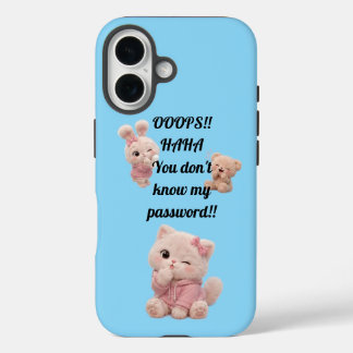 Cute 3D teddybeer kat konijn telefoonhoesje iPhone 16 Hoesje