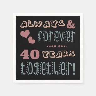 Cute 40th Wedding Jubileum Servet