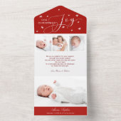 Cute 4 Photos Faire-part de naissance de Noël (À l'intérieur)