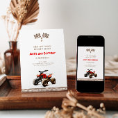 Cute 4 Wheeler Vélo Invitation Anniversaire