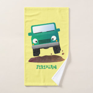 Cute 4X4 terreinwagen cartoon Bad Handdoek