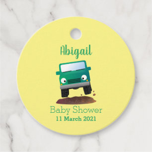 Cute 4X4 terreinwagen cartoon Bedankjes Labels