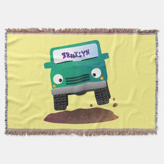 Cute 4X4 terreinwagen cartoon Deken (Voorkant)