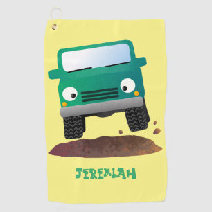 Cute 4X4 terreinwagen cartoon Golfhanddoek