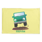 Cute 4X4 terreinwagen cartoon Kussensloop (Achterkant)