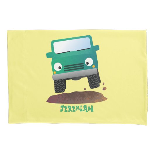 Cute 4X4 terreinwagen cartoon Kussensloop (Voorkant)