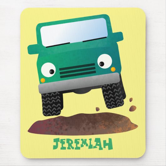 Cute 4X4 terreinwagen cartoon Muismat (Voorkant)