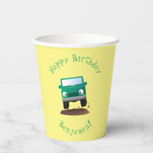 Cute 4X4 terreinwagen cartoon Papieren Bekers