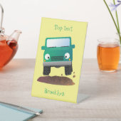 Cute 4X4 terreinwagen cartoon Reclamebord Met Voetstuk (Insitu)