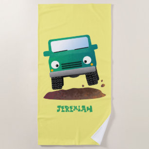 Cute 4X4 terreinwagen cartoon Strandlaken