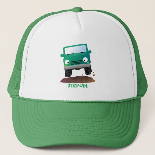 Cute 4X4 terreinwagen cartoon Trucker Pet (Voorkant)