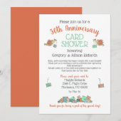 Cute 50e verjaardag vogels kaart Shower (Voorkant / Achterkant)