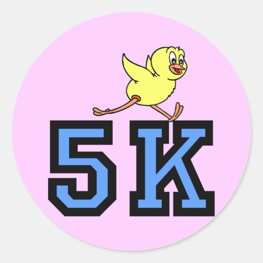 Cute 5K Ronde Sticker (Voorkant)