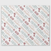 Cute 60th Wedding Jubileum Cadeaupapier (Vlak)