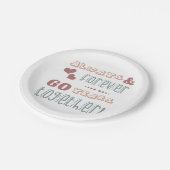 Cute 60th Wedding Jubileum Papieren Bordje (Gekanteld)