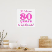 Cute 80th Birthday for Women Poster (Keuken)