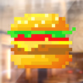Cute 8-bit Pixel Art Burger Fun Geek Fast Food Raamsticker (Vel 2)