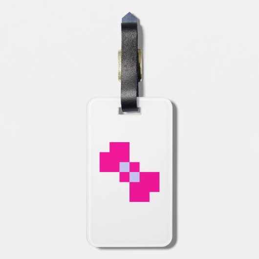 Cute 8 Bit Pixel Bow Bagagelabel (Achterkant verticaal)